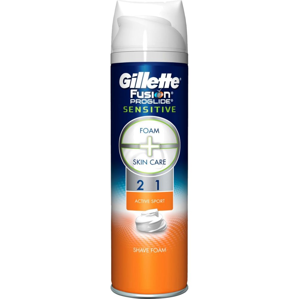 Gillette пена для бритья fusion proglide sensitive active sport