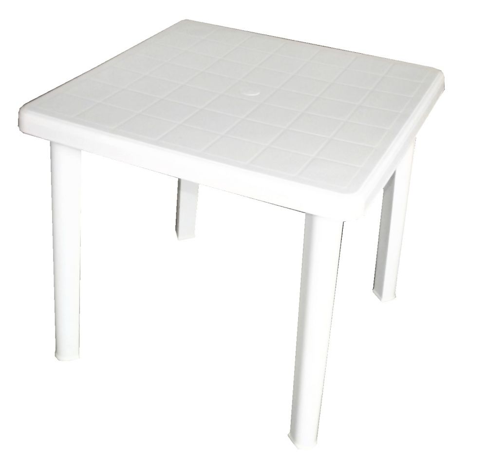 стол квадратный пластиковый белый